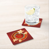 20XX中国の年の追加フローラクラシック スクエアペーパーコースター (インサイチュ)