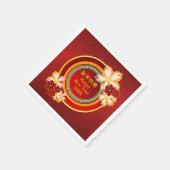 20XX中国の年の追加フローラクラシック スタンダードカクテルナプキン (角)
