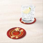 20XX中国の年の追加フローラクラシック ラウンドペーパーコースター (インサイチュ)