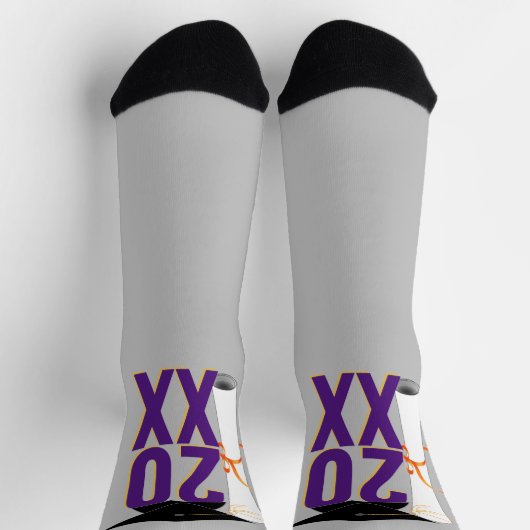 20XX卒業式キャップおよび卒業証書 ソックス (上部)