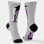 20XX卒業式キャップおよび卒業証書 ソックス (傾斜あり)