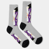 20XX卒業式キャップおよび卒業証書 ソックス (右)