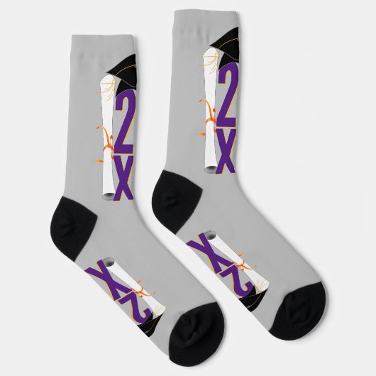 20XX卒業式キャップおよび卒業証書 ソックス (右)