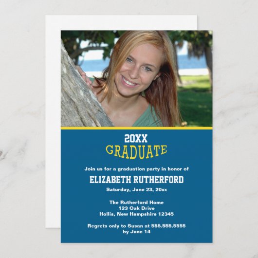 20XX大学院写真カード 招待状 (正面/裏面)