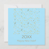 20XX年あけましておめでとう & ゴールドのクリスマスデコレーション シーズンカード (正面)