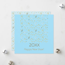 20XX年あけましておめでとう & ゴールドのクリスマスデコレーション シーズンカード