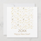 20XX年あけましておめでとう & ゴールドのクリスマスデコレーション シーズンカード (正面)