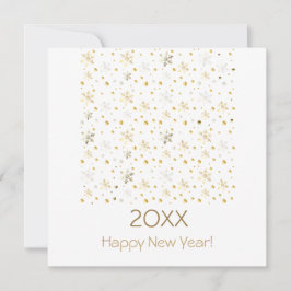 20XX年あけましておめでとう & ゴールドのクリスマスデコレーション シーズンカード