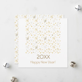 20XX年あけましておめでとう & ゴールドのクリスマスデコレーション シーズンカード