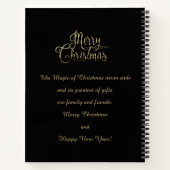 20XX年あけましておめでとう & ゴールドクリスマス ラグジュアリー ノートブック (裏面)
