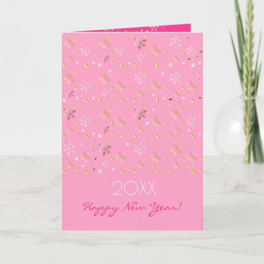 20XX年おめでとうございます&金ゴールドクリスマスキャラクター シーズンカード (正面)