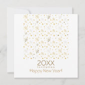 20XX年おめでとうございます&金ゴールドクリスマスデコレーション 招待状 (正面)
