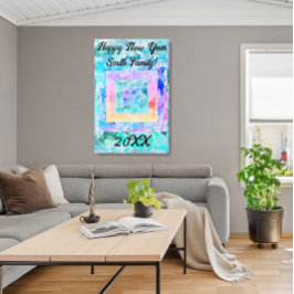 20XX年おめでとうモダン抽象芸術 メタルプリント