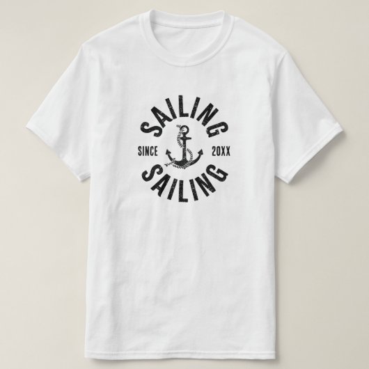 20XX年から帆走しています Tシャツ (デザイン正面)