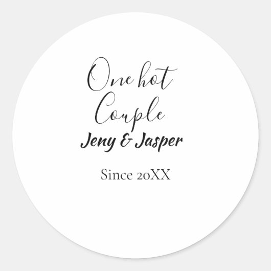 20XX年から愛を育むふたりの名前を追加 ラウンドシール (正面)