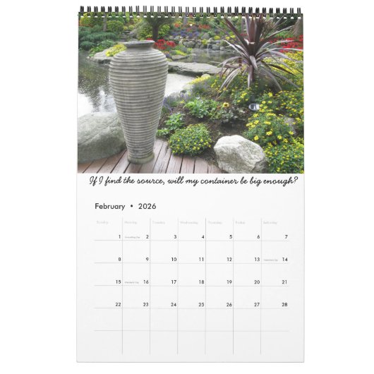 20XX年の人生は美しい公園のカレンダーのよう カレンダー (2月 2026)