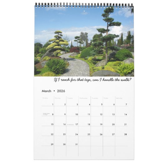 20XX年の人生は美しい公園のカレンダーのよう カレンダー (3月 2026)