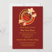 20XX年の新年 花柄クラシックを追加 招待状 (正面)