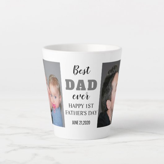 20XX年の父の日おめでとう最高のパパ カフェラテマグ (正面)