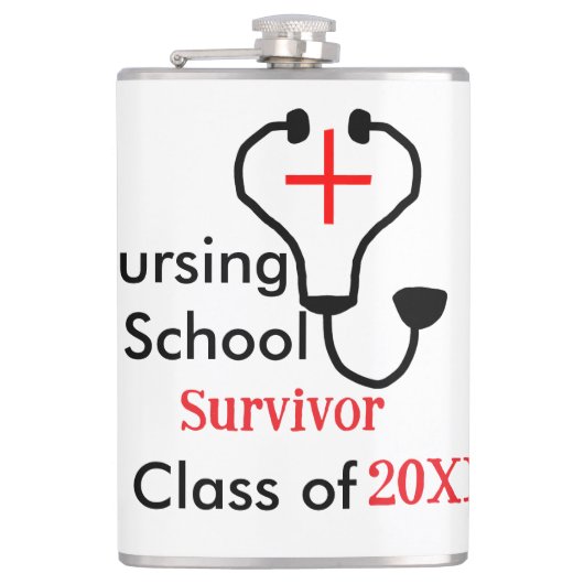 20XX年の看護学校生クラス フラスク (正面)