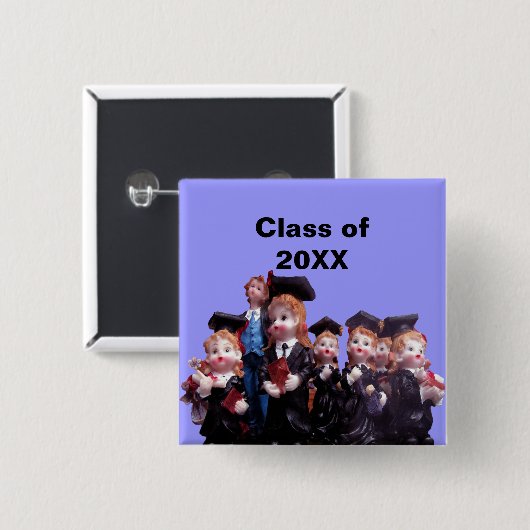 20XX年の磁器フィギュア卒業クラス 缶バッジ (正面&裏面)