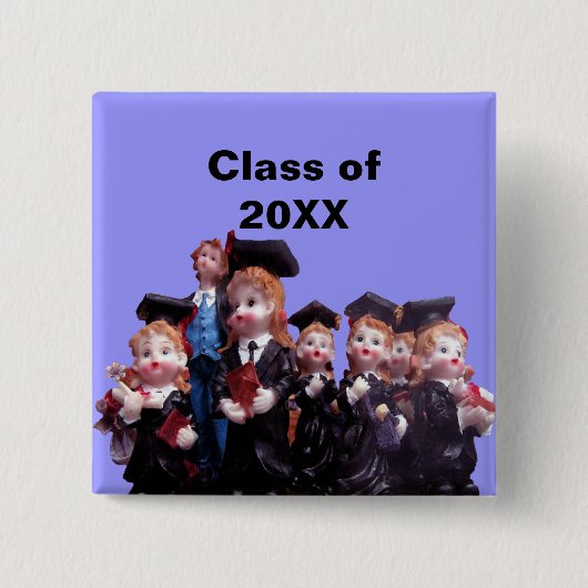 20XX年の磁器フィギュア卒業クラス 缶バッジ (正面)