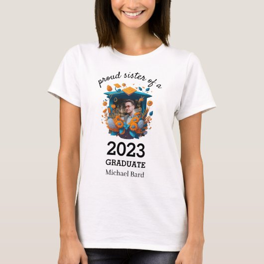 20XX年卒業の自慢の姉妹のフォトカスタム Tシャツ (正面)