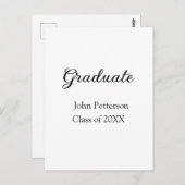 20XX年卒業クラス シンプル ミニマル 卒業メッセージ ポストカード (正面/裏面)