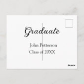 20XX年卒業クラス シンプル ミニマル 卒業メッセージ ポストカード (裏面)