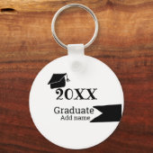 20XX年卒業シンプル帽ミニマルモダン キーホルダー (裏面)