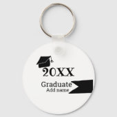 20XX年卒業シンプル帽ミニマルモダン キーホルダー (裏面)