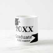 20XX年卒業シンプル帽ミニマルモダン コーヒーマグカップ (中央)