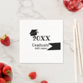 20XX年卒業シンプル帽ミニマルモダン スタンダードカクテルナプキン (インサイチュ)