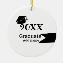 20XX年卒業シンプル帽ミニマルモダン セラミックオーナメント