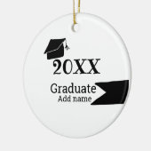 20XX年卒業シンプル帽ミニマルモダン セラミックオーナメント (左)
