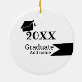 20XX年卒業シンプル帽ミニマルモダン セラミックオーナメント (裏面)