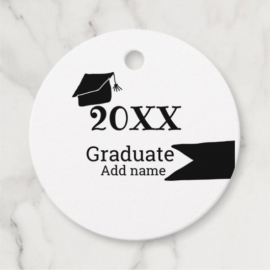 20XX年卒業シンプル帽ミニマルモダン フェイバータグ (正面)