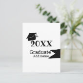 20XX年卒業シンプル帽ミニマルモダン ポストカード (スタンド正面)