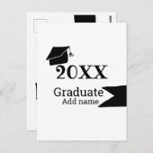 20XX年卒業シンプル帽ミニマルモダン ポストカード (正面/裏面)