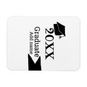 20XX年卒業シンプル帽ミニマルモダン マグネット (横)