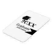 20XX年卒業シンプル帽ミニマルモダン マグネット (左側)