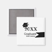 20XX年卒業シンプル帽ミニマルモダン マグネット (正面/裏面)