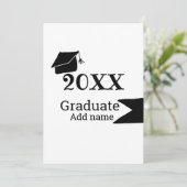 20XX年卒業シンプル帽ミニマルモダン 招待状 (スタンド正面)