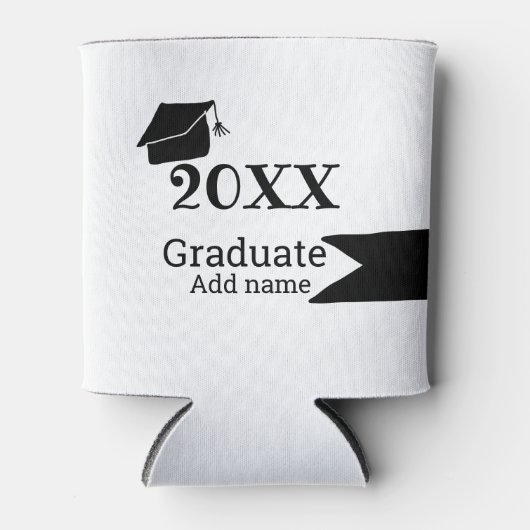 20XX年卒業シンプル帽ミニマルモダン 缶クーラー (正面)