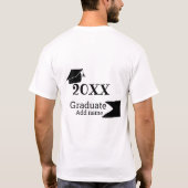 20XX年卒業シンプル帽ミニマルモダン Tシャツ (裏面)