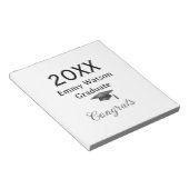 20XX年卒業者名入り太字おめでとうハート ノートパッド (アングル)