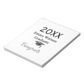 20XX年卒業者名入り太字おめでとうハート ノートパッド (回転)