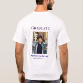 20XX年卒業者 名前 青 簡素 Tシャツ (裏面)