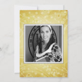 20XX年度優雅な卒業式クラス、写真、トップ卒業キャップ 招待状 (裏面)