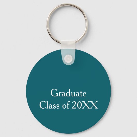 20XX年度卒業おめでとうターコイズブルー年名 キーホルダー (正面)